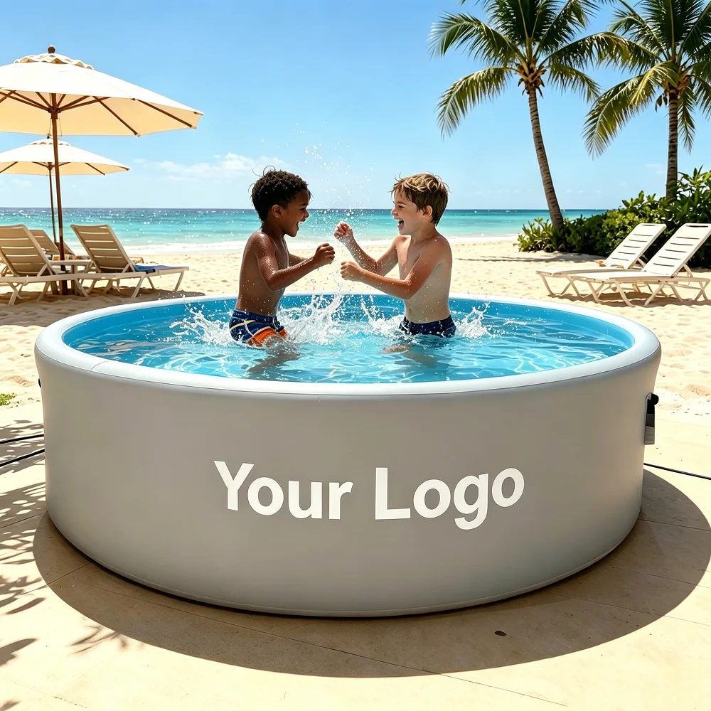 Inflatable Drop-Stitch PVC Pool for Kids  Eco-friendly Material, Customizable Sizes, Suitable for Backyards and Resorts.