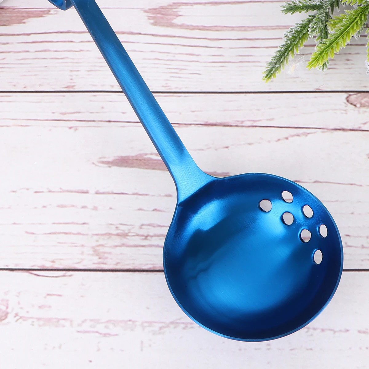 

Stainless Steel Soup Spoon Colander Strainer Scoop Spoons Metal Blue Hot Pot Food Serving Oil Filter Long Handle Kitchen