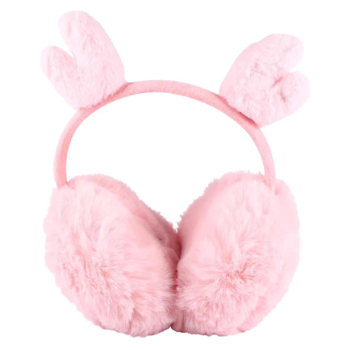 Reindeer Antlers Earmuffs Winter Warm Ear Covers Foldable Ear Warmers Cute Cartoon Embroidery Cold Weather Accessories