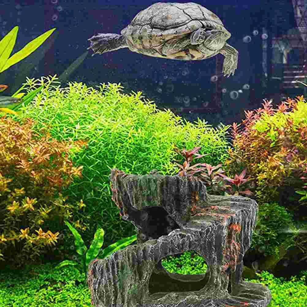 Dekorieren Sie Schildkröten-Terrasse, Tier-Aquarium-Höhlenmodell, Harz, Reptilien-Aquarium-Verzierung