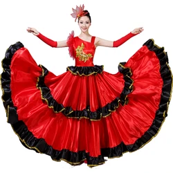 Spanish Bullfight Dress Flamenco Dance Performance Red Costume New Opening Dance Full-skirt for Adult Female Dancing Wear H533