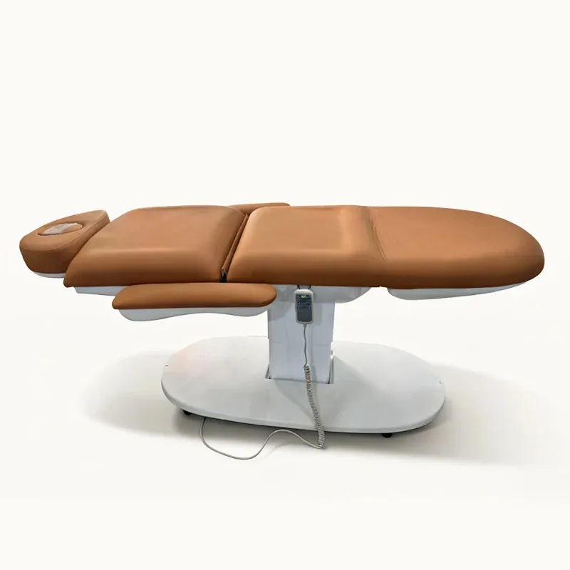 

High Quality Brown Electric Beauty Bed - Electric Lifting Salon SPA Bed Adjustable Backrest Footrest | Dual Control for Facial L