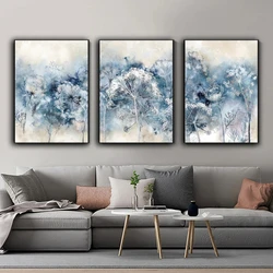 GATYZTORY 3PCS Diy Painting By Numbers Blue Dandelion Acrylic Paint By Numbers Flower For Adults Modern Home Wall Picture Art