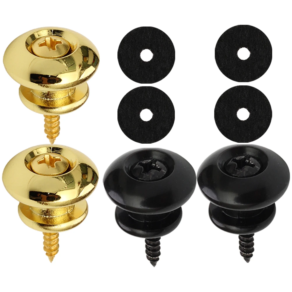 

4pcs Strap Buttons Iron Durable Smooth Surface Easy Install Locking Position Replacement Pegs Humanized Design Gift For Players