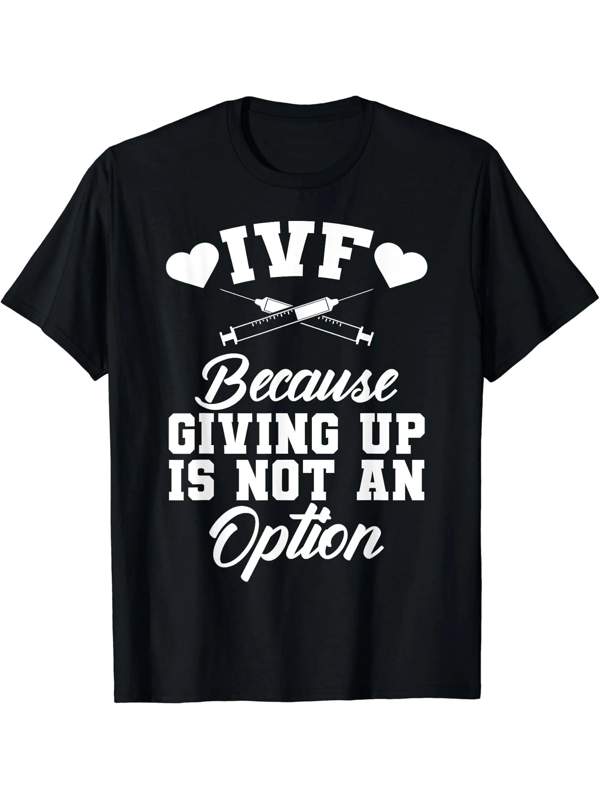 Men'S  Printed Round Neck Short Sleeve T-Shirt, a Humorous Gift for IVF Transfer Day, Suitable for Men, Women, And Anyone Undergoing Infertility Treatment. Available in Sizes , in Black