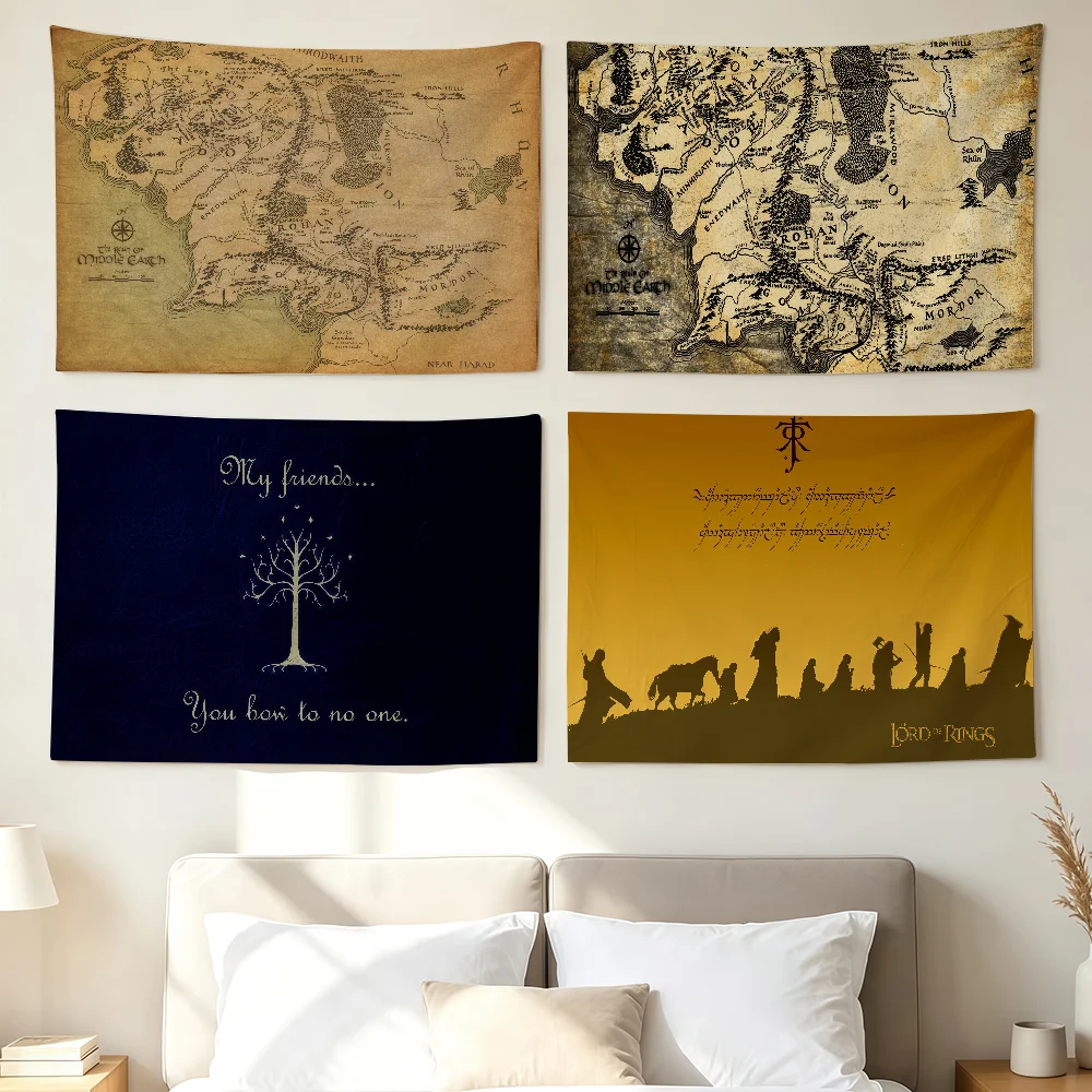 Hot Movie The L-Lord Of The R-rings Flag Wall Decorations Home Decor Suitable For Living Rooms Bedrooms Dormitories Parties