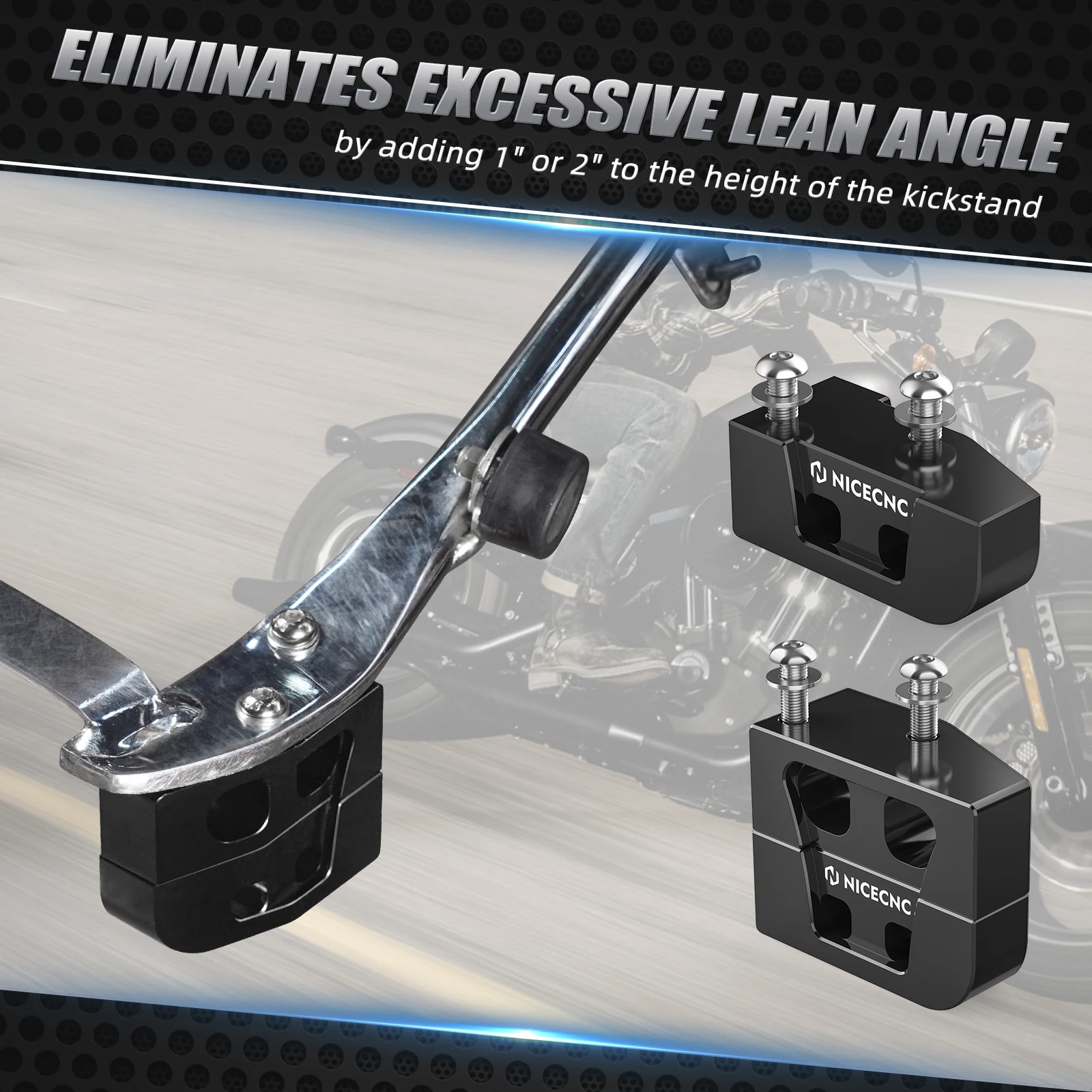 Ständer-Erhöhungsblöcke 1 Zoll / 2 Zoll für Harley Street Glide FLHX 06-24 Road King FLHR /Special 17-24 Ultra Limited FLHTK Electra Glide – Detail 2