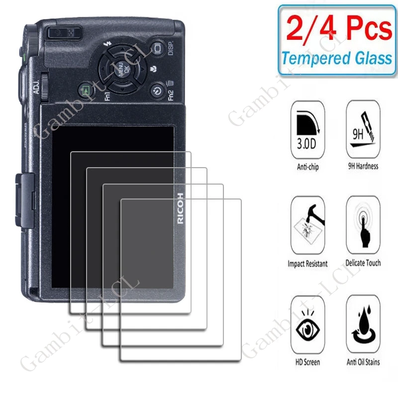 

2-4PCS Tempered Glass Protector For Ricoh GR GRII GRIII GR2 GR3 GR4 GR3X II III IIIx IV GRIIIx Camera LCD Screen Cover Film