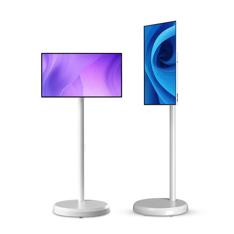 تلفزيون ذكي للكمبيوتر اللوحي المتحرك بسعر خاص لعام 2024 مع حامل أندرويد 13 شاشات رقمية 21.5 بوصة تلفزيون محمول متابعةني