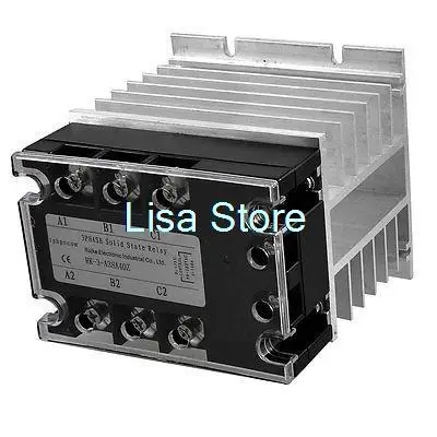 Control 90-280VAC Load 380VAC 40A SSR Solid State Relay + Aluminum Heat Sink