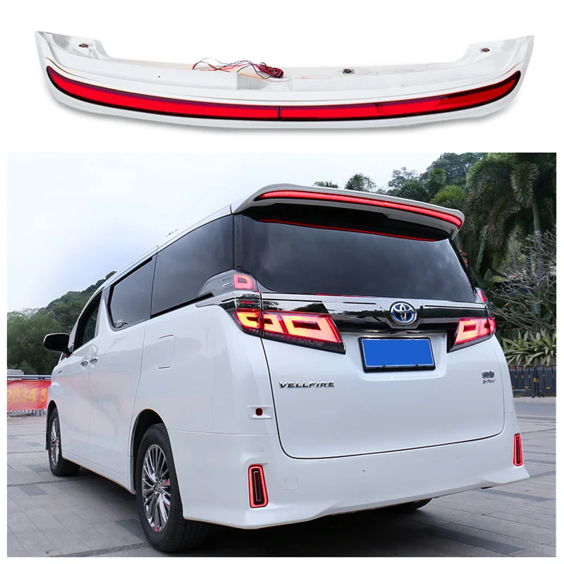 

Fits For Toyota Alphard 2015-2022(with LED Lights) High Quality ABS Rear Car Wing Trunk Lip Roof Spoiler