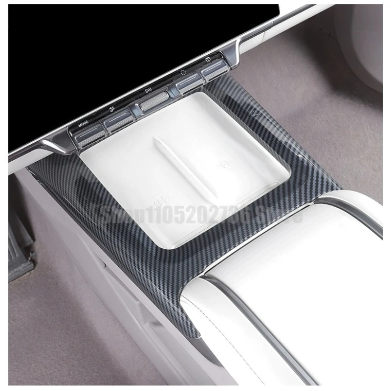 Penutup Pelindung Motif Serat Karbon Stiker Kreatif Kompatibel dengan ZEEKR 7X 2025 2026 Panel Kontrol Tengah Tutup Pintu