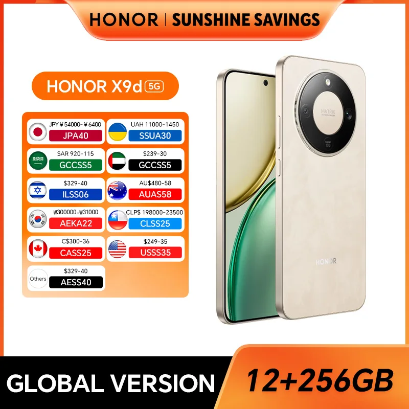 Global Version HONOR X9d 5G 12GB+256GB 6.79'' AMOLED Screen 108MP AI Camera 8300mAh Battery 66W SuperCharging Dual SIM