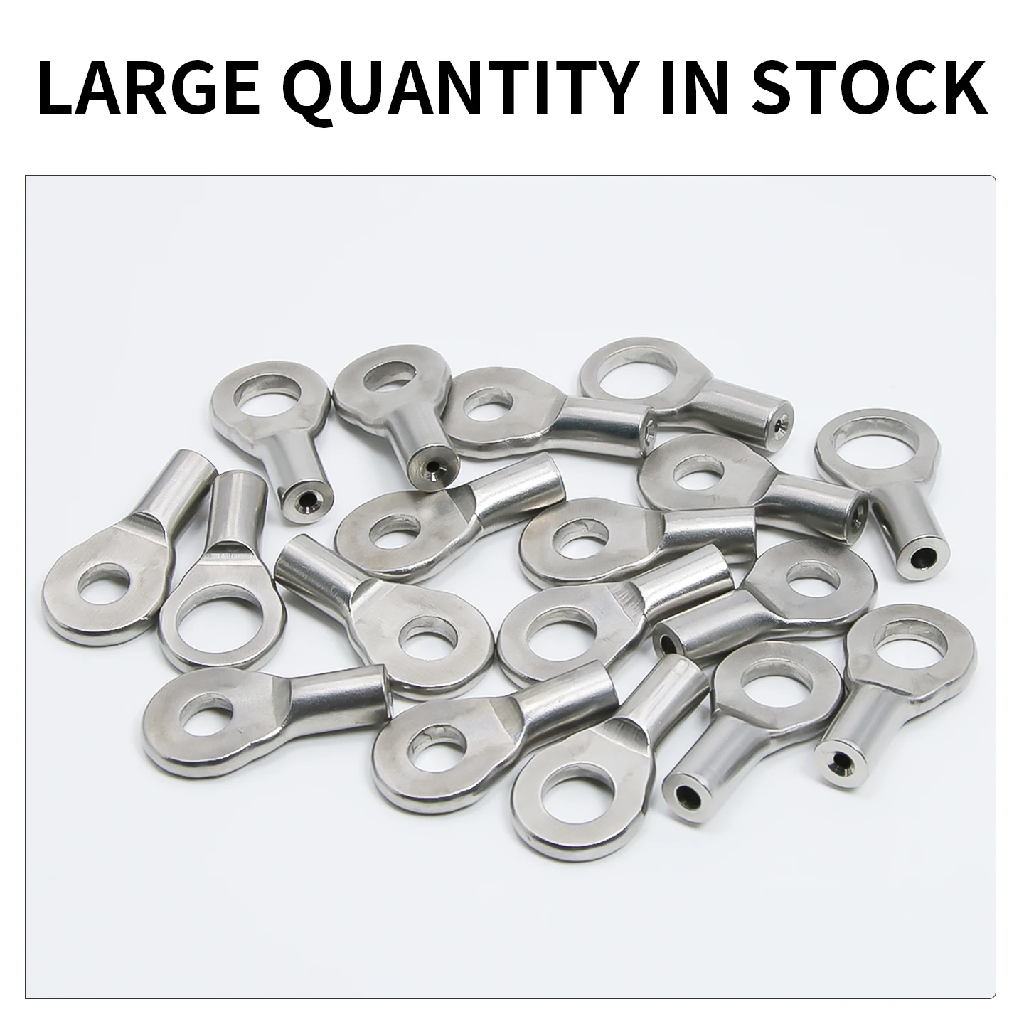 M6-M10 Stainless Steel Cable Terminal, 304 Stainless Steel Crimping Terminal for 1.5mm/2mm/3mm Steel Wire Rope