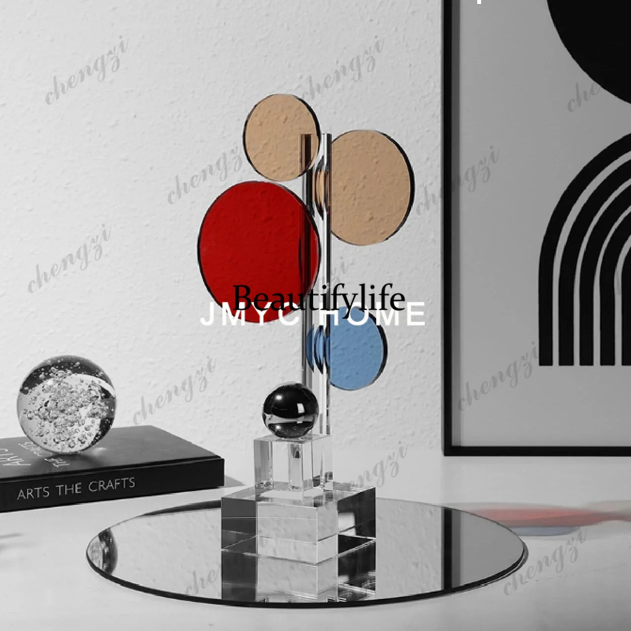 Crystal simple high-end ornaments, home living room TV cabinet, porch cabinet, office desktop soft decoration
