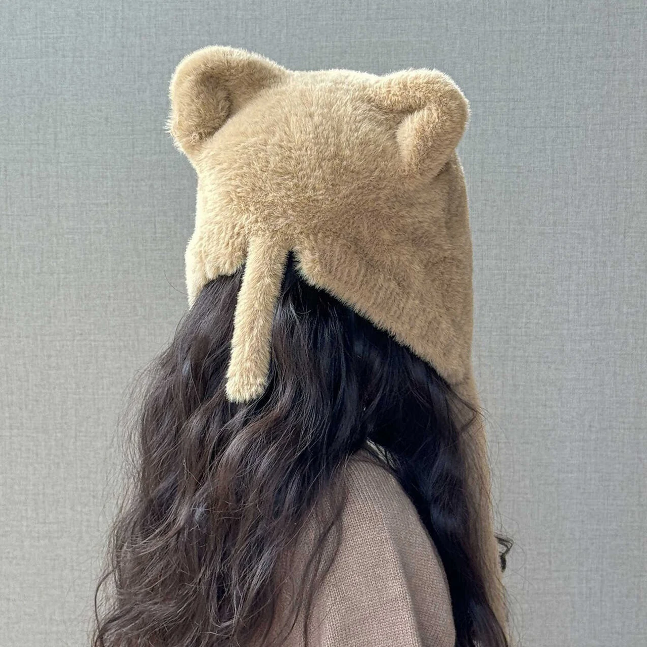 หมวกปิดหูขนนุ่มน่ารักสำหรับเด็ก หมวกคลุมศีรษะเด็กอายุ 1-5 ปี สำหรับเด็กชายและเด็กหญิง หมวกไหมพรมกันหนาวแบบหนา อุ่นสบายสำหรับเด็ก