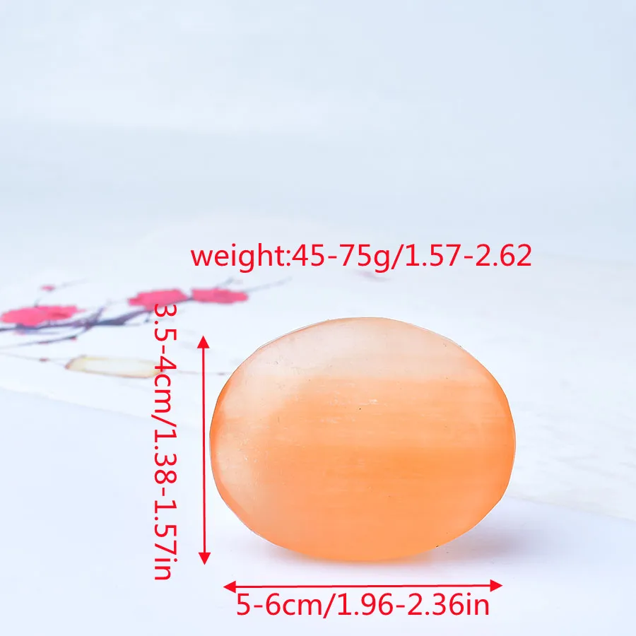 1pc Natural Selenite Orange Play By Hand Poshing Point Crystal Decor Chakra Stone Collection Reiki Crystal Crafts gift