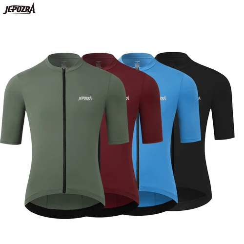 Jepozra-Camiseta de ciclismo para hombre, camiseta de manga corta de secado rápido para verano, camiseta para bicicleta de montaña, camisetas para descenso, ropa para bicicleta de montaña