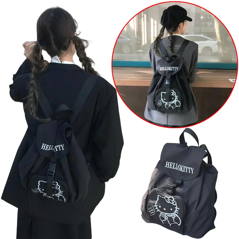 

Sanrio Hello Kitty Girl Retro Style Backpack Anime New High Beauty College Style Small Commuting Leisure Student Backpack Gifts