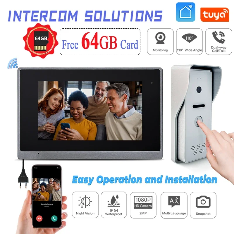 

Famous Manufacturer Dual-Way Intercom Wifi Tuya Waterproof Wired Door Bell With 2Mp 1080P Camera