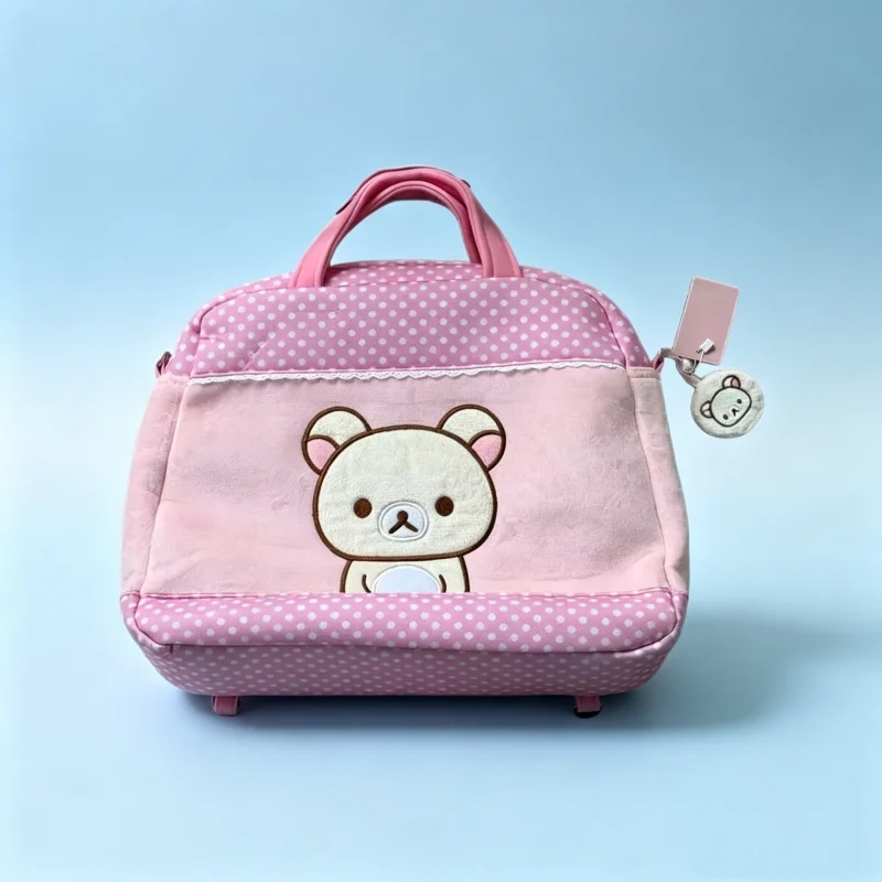 Rilakkuma Pink Polka Dot Large Size Laptop Bag Large Capacity Handheld Style Schoolbag Business Travel Storage Bag Girl Gift - view 2