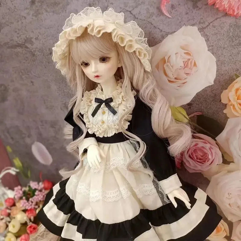 New 1/3 1/4 1/6 Doll's Clothes for 60/45/30cm Bjd Doll Play House Vintage Girl Toys Dress Up Fashion Doll Accessories, No Doll