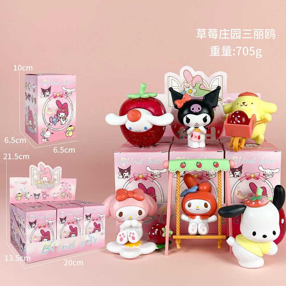 Sanrio Blossom and Wagashi Series Caja ciega Linda Kuromi Cinnamoroll Melody Pocahcco Pompompurin Figura de acción Bolsa sorpresa