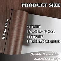 1 Roll 40X300CM Wide Vinyl Flooring Roll Self-Adhesive, Wood Grain Floor Sticker Peel and Stick Floor Stickers Durable 2