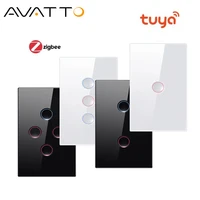AVATTO Tuya Smart Zigbee interruptor de luz de ranura táctil 220V impermeable Smart Life aplicación remota Control funciona con Alexa Google Home