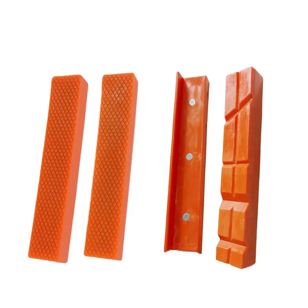 2pcs 4/5/6 Inch Magnetic Soft Pad Jaw Rubber Plain Weave/V Shaped For Holding Wood Metal Vise Bench Machine Tools Fixed