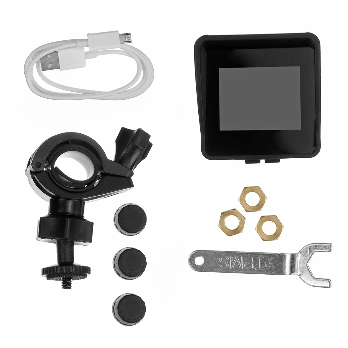 Solar Wireless Tire Pressure Monitoring System Motorcycle TPMS Tire Pressure Monitor LCD Display 3 External Sensors