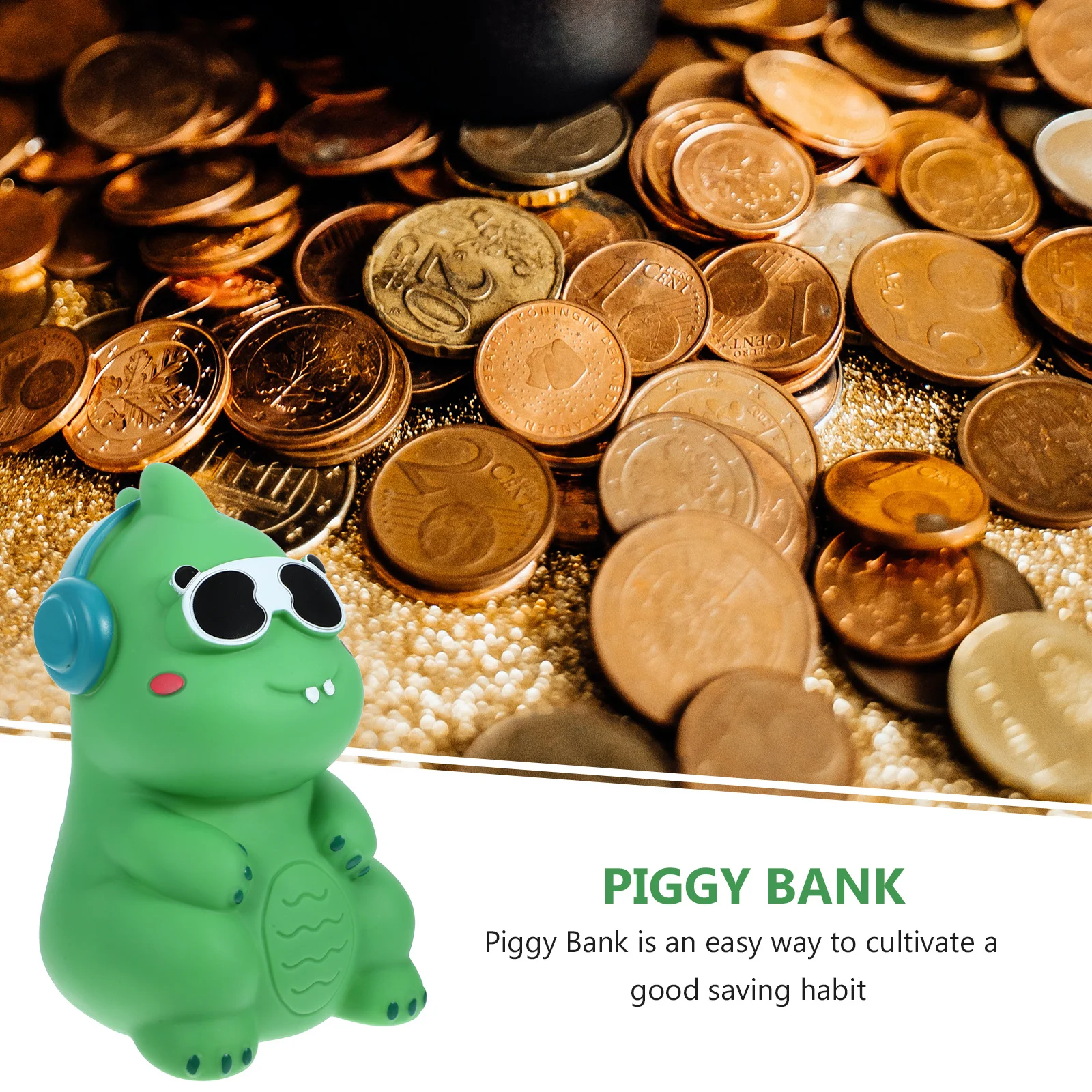 Vinyl-Dinosaurier-Sparschwein für Kinder, Münzbank für Bargeld, niedliche Spardose für Mädchen und Jungen, Kinderspardose mit bezauberndem Design, Haushalt