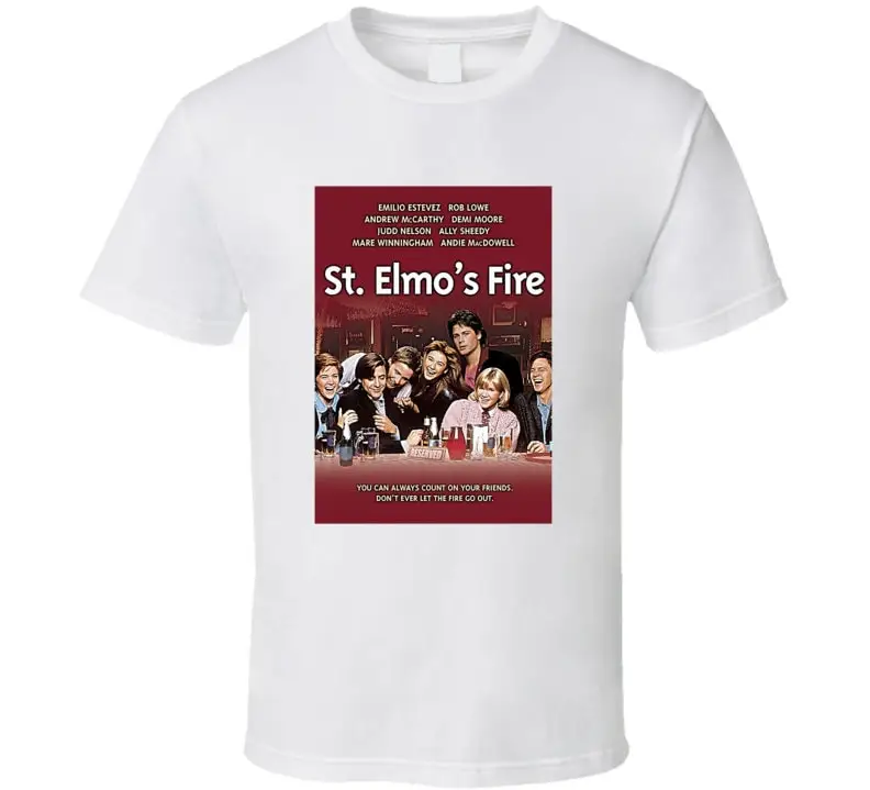 St Elmo's Fire T Shirt Cool Retro Movie Fan