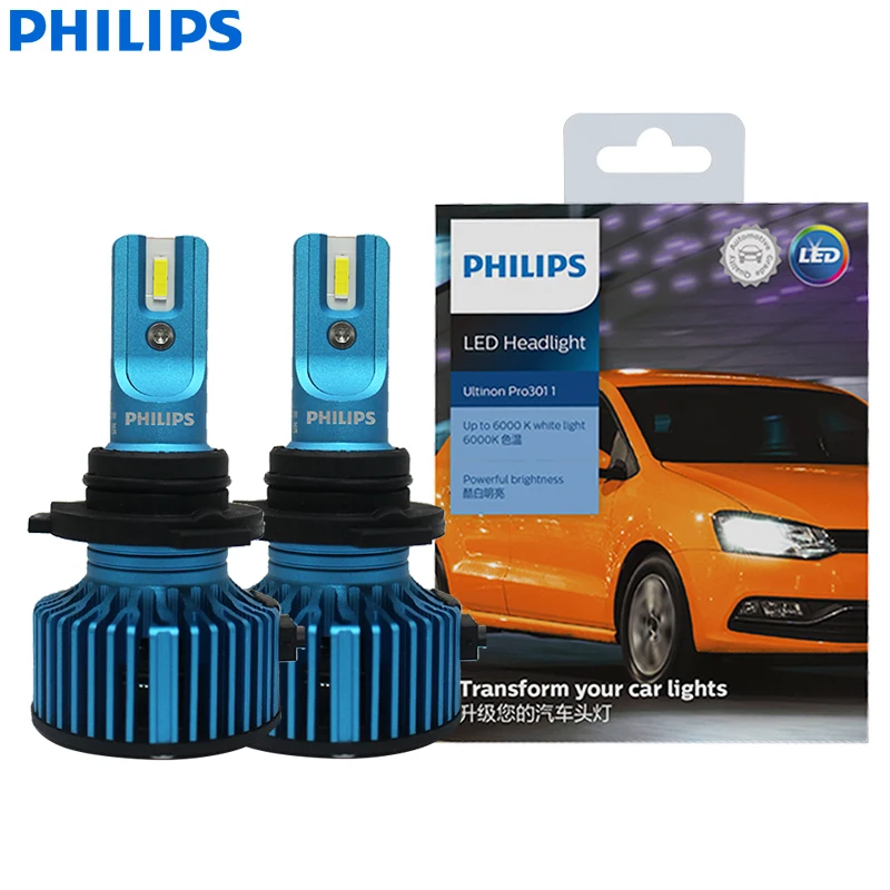 

Лампы Philips для автомобилей HB3 HB4 9005 9006 Ultinon Pro3011 P20d P22d, 40 Вт, 6000K, яркий белый свет, задний свет, 11005U3011X2