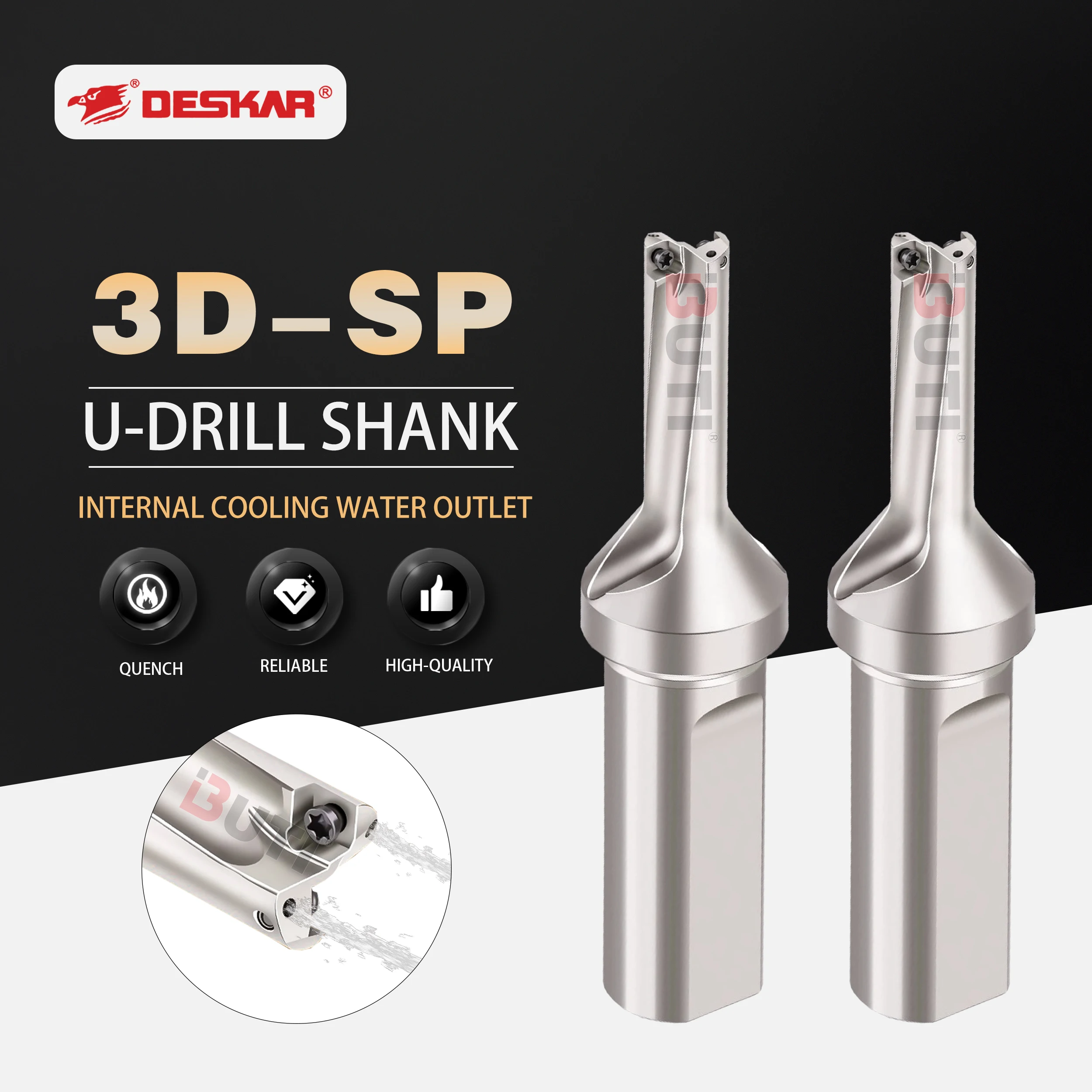 SP Series U-shaped Drill Bit DESKAR 100% Original Lathe 3D Reversible Deep Water Jet Fast Drill Bit Use For SPMG Series Blades