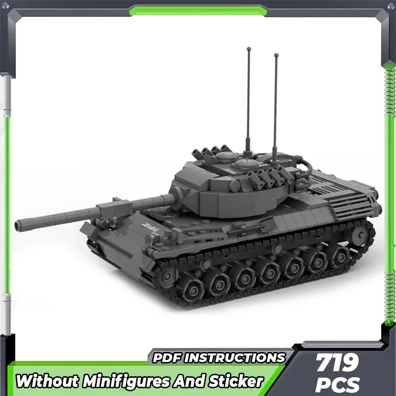 Moc Building Bricks Military Model Leopard Main Battle Tank Technology Modular Blocks Gifts Toys For Children DIY Sets Assembly