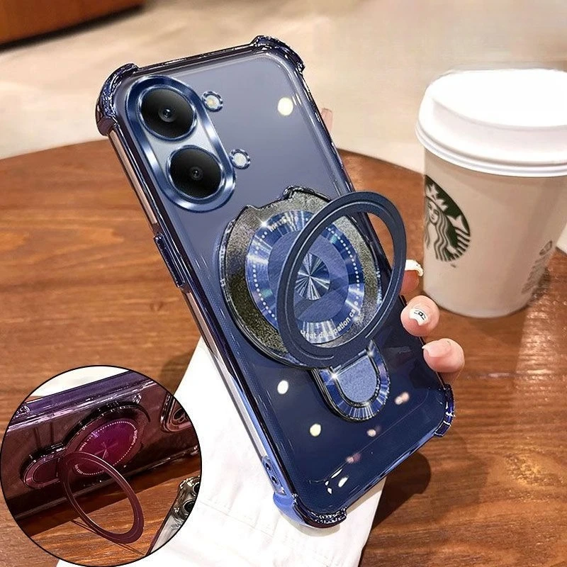 Case For POCO X8 Pro Max Fashion Electroplated Bezel TPU Magnetic Bracket Cover For MI POCO X8 Pro Lens Film Protection