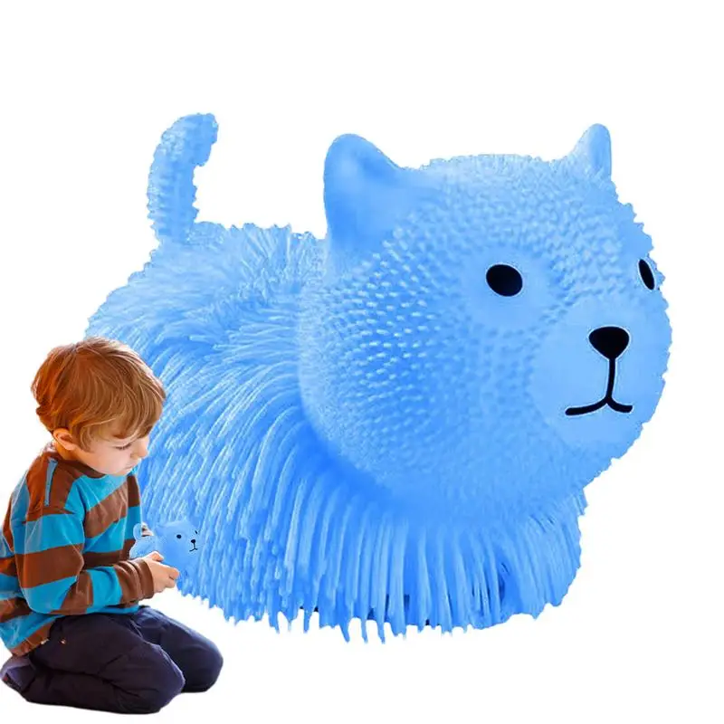 Stress Pinch Joy Long Haired TPR Hairball Dog Toy Kids Stress Relief Pull Toy, Fun Soft Vent Family For Desk Accessories