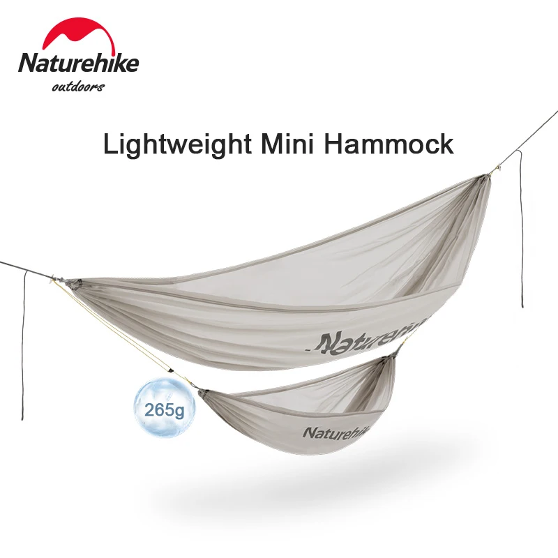 Naturehike Mini Single Hammock 265g Portable Breathable Tear Resistant Bearing 150kg Hiking Camping Nylon Hammock Break Swing