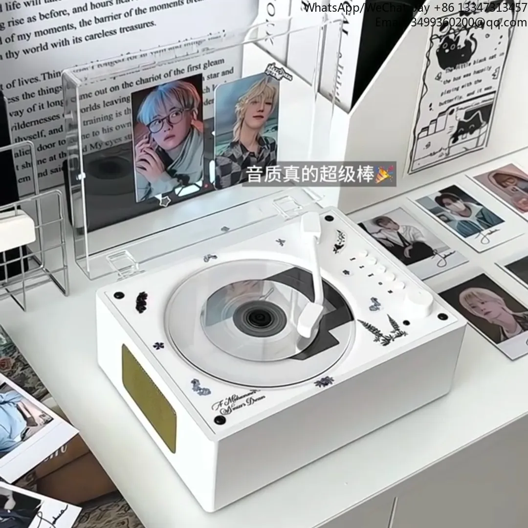

Retro Bluetooth CD player high sound quality speaker CD player trendy vinyl student album record player birthday