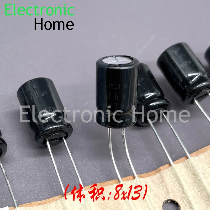 50PCS/LOT Japanese Black Diamond KZH 470uf 16v 16v470uf high-frequency low resistance aluminum electrolytic capacitor 8x13MM