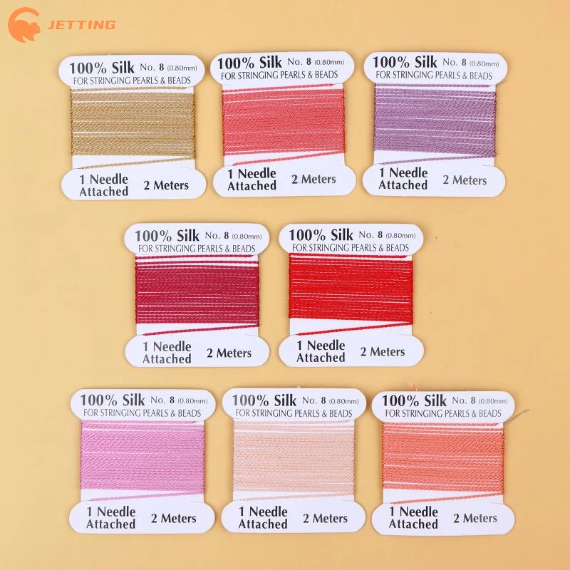 (New) 8# 0.8mm*2meters Factory Price Multicolor 100% Natural Pink Black White Silk Cord For Women DIY Jewelry Making