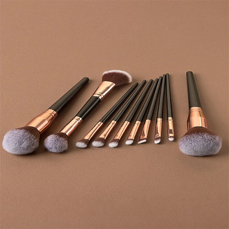 Super soft fiver metal ferrule skin-friendly multi-function brush set with Makeup bag