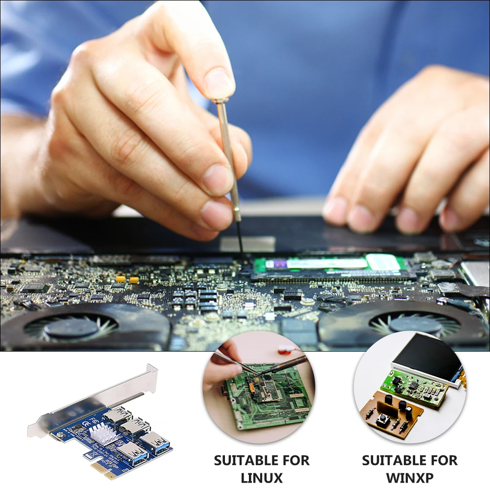 

PCI E Expansion Card Riser Adapter Pcie Express Copper Core USB Extender Computer Accessories Graphics Card Fixed Buckle Safe