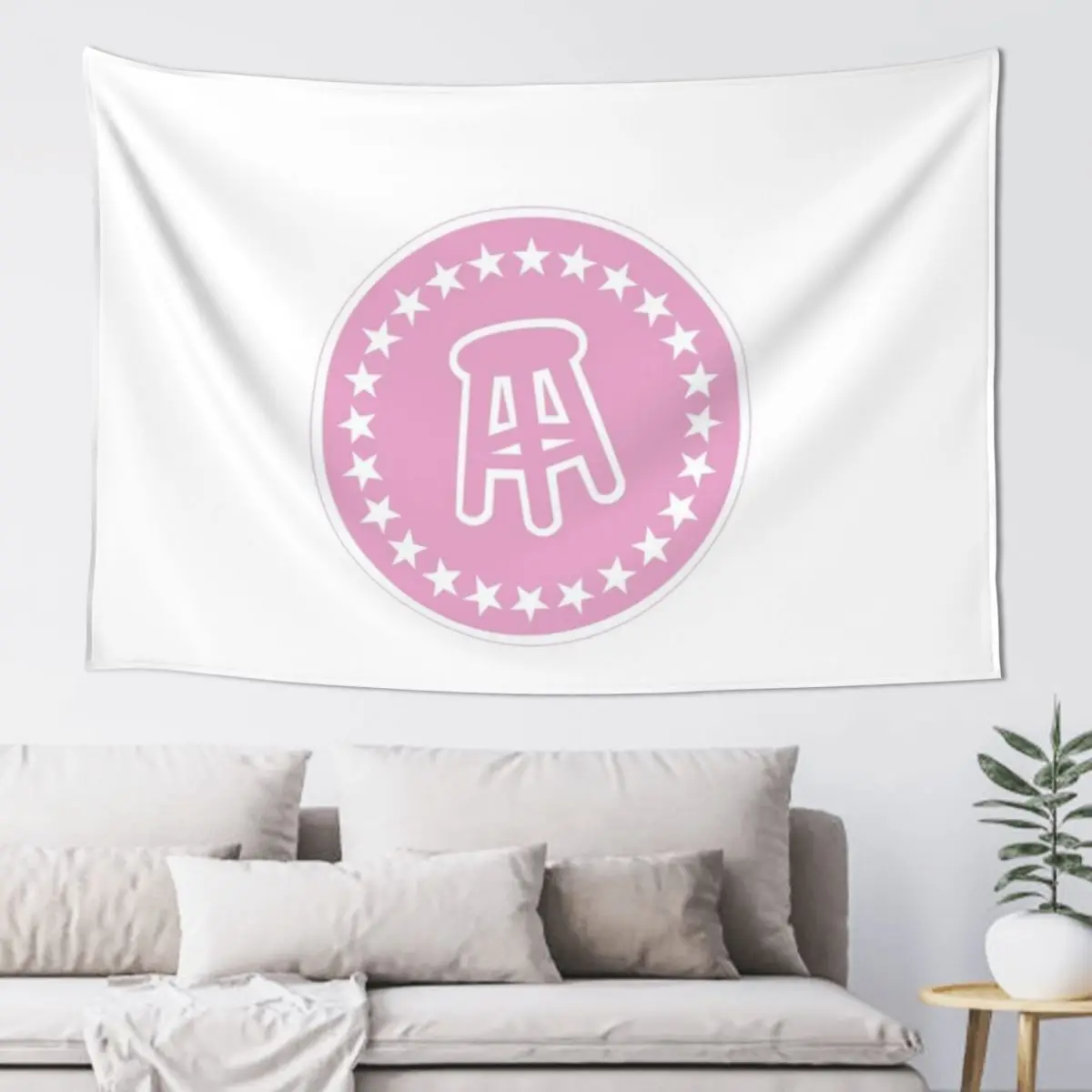 

Barstool Logo Pink Tapestry Wall Decorations Cute Room Decor Tapestry