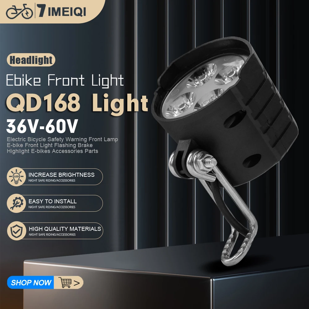 

Передний фонарь для электронного велосипеда 36 В-60 В QD168, светодиодная фара для электрического велосипеда SM/водонепроницаемая вилка для MTB, дорожная фара, аксессуары для велосипеда