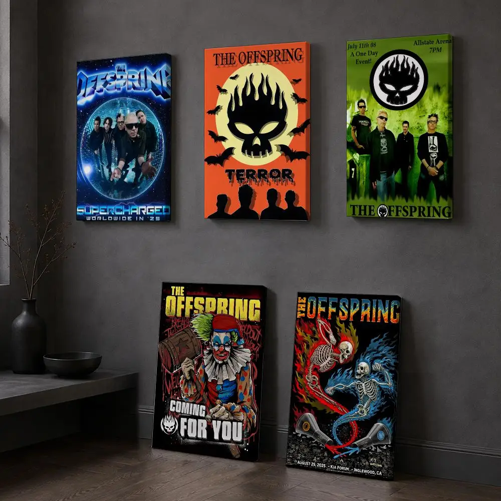 The O-Offspring Rock Band Framed Wall Painting Wood Framed Canvas Poster HD Wall Art For Bedroom Hallway Bar Office Home Decor