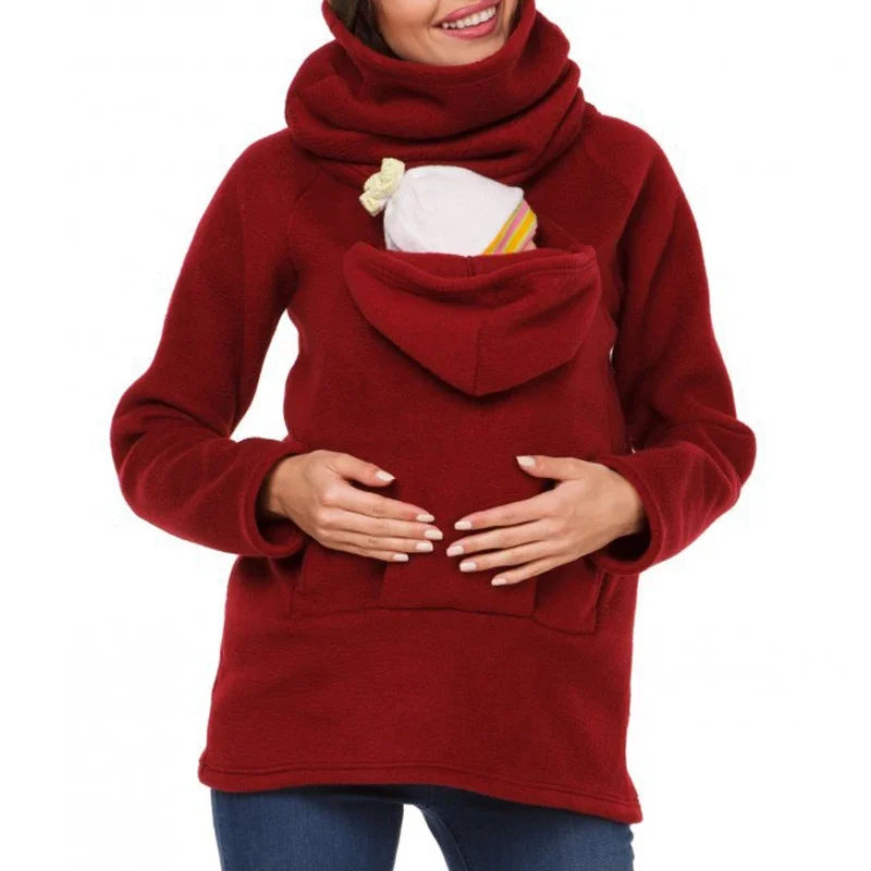 Autumn Winter Kangaroo Coat Maternity Clothing Plus Size Pregnancy Sweater Premama Baby Carrier for 0-12 Months Pregnant Hoodies