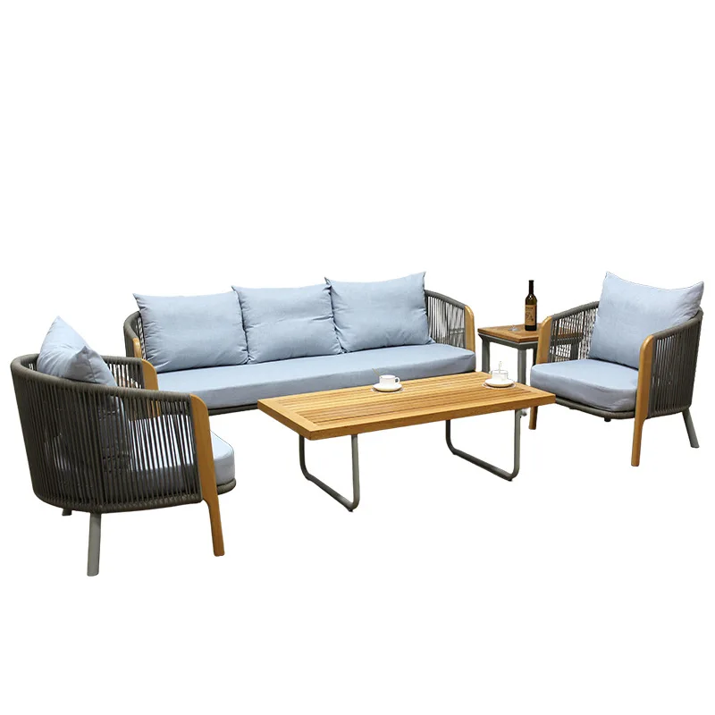 

Custom Modern Metal Outdoor Sofa Set for Villa Garden with Waterproof Cushion