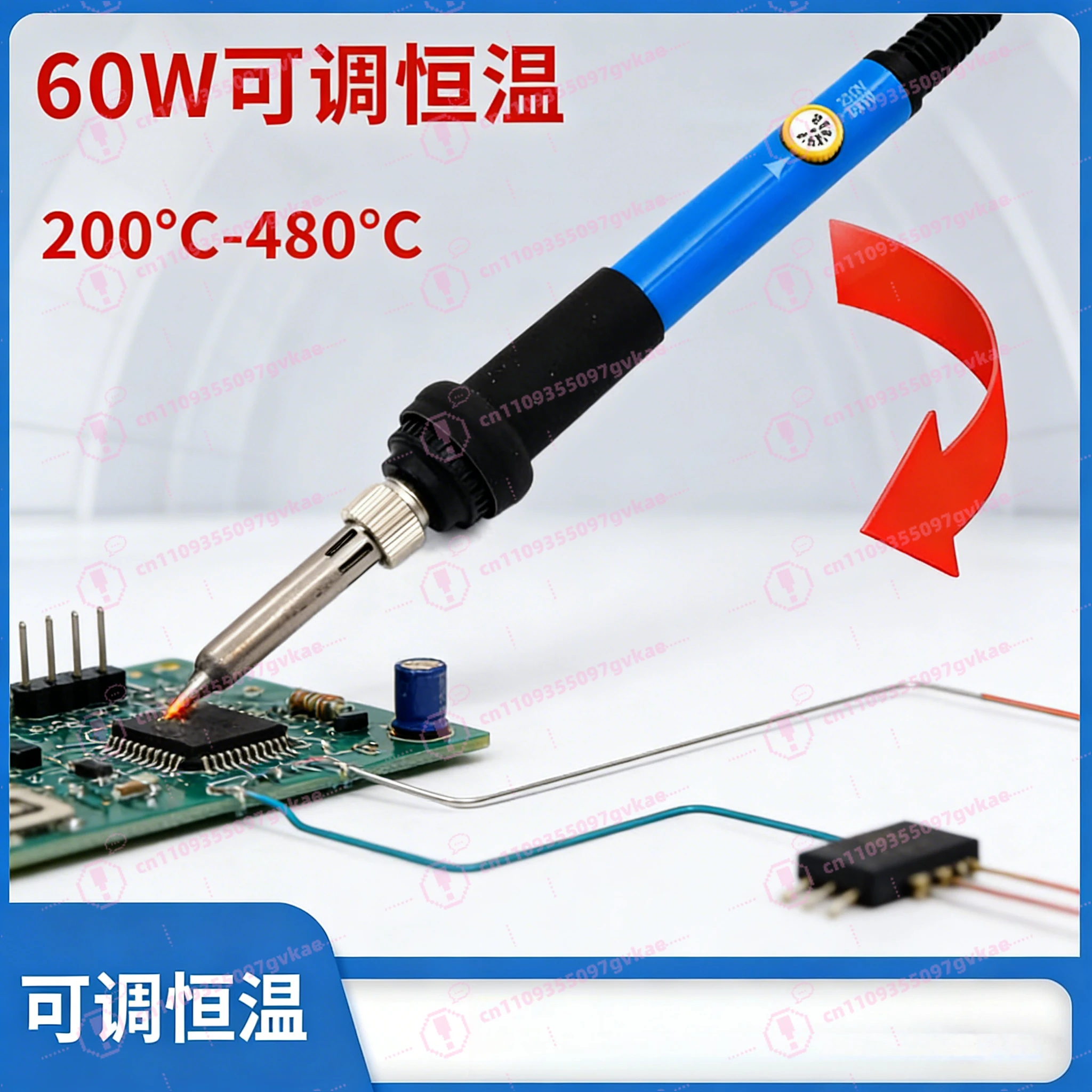 60W Adjustable Constant Temperature Electric Soldering Iron - 110V US Plug / 220V EU/UK Plug Internal Heating Welding Pen